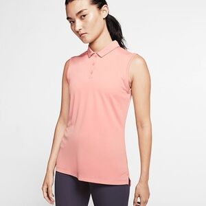 Nike Dri-Fit Sleeveless Golf Polo Women’s Medium Peach/Blush